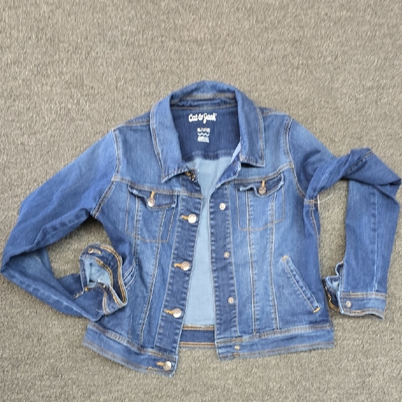 Cat & Jack Jackets & Blazers - Cat & Jack Medium Blue Denim Jacket with Button Front